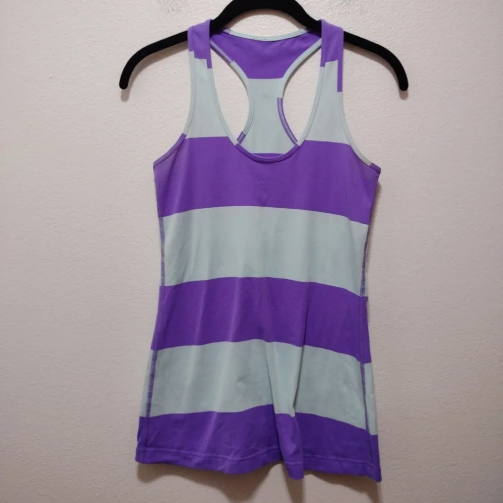 Lululemon Purple & Blue Stripe Racerback Tank Top